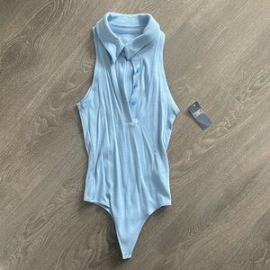 Abercrombie & Fitch Light Blue Sleeveless Bodysuit